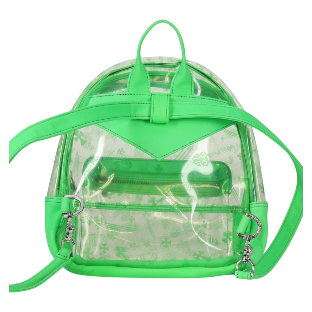 Chrome Hearts PVC BACK TO SCHOOL Backpack Vinyl Leather Green Auth 134877SAM