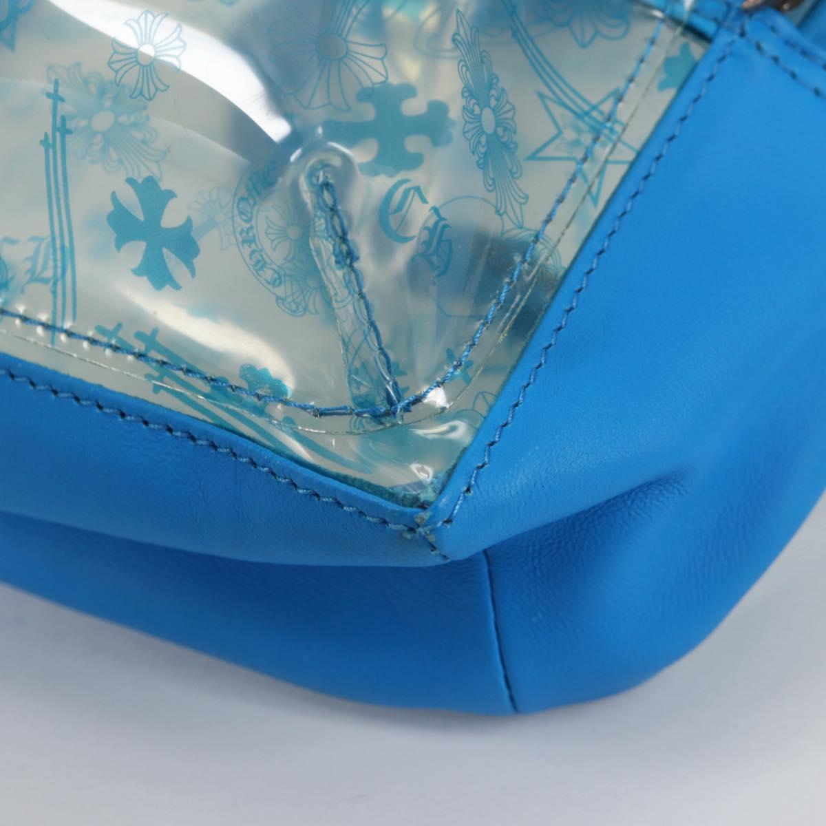 Chrome Hearts PVC BACK TO SCHOOL Backpack Vinyl Leather Blue Auth 134878SAM