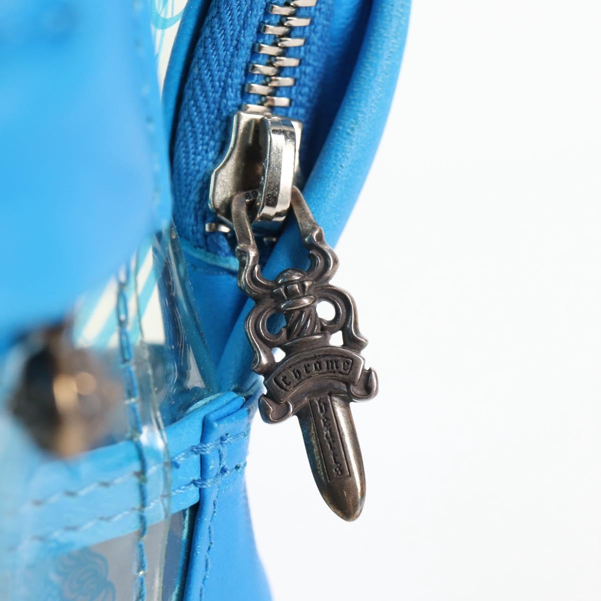 Chrome Hearts PVC BACK TO SCHOOL Backpack Vinyl Leather Blue Auth 134878SAM