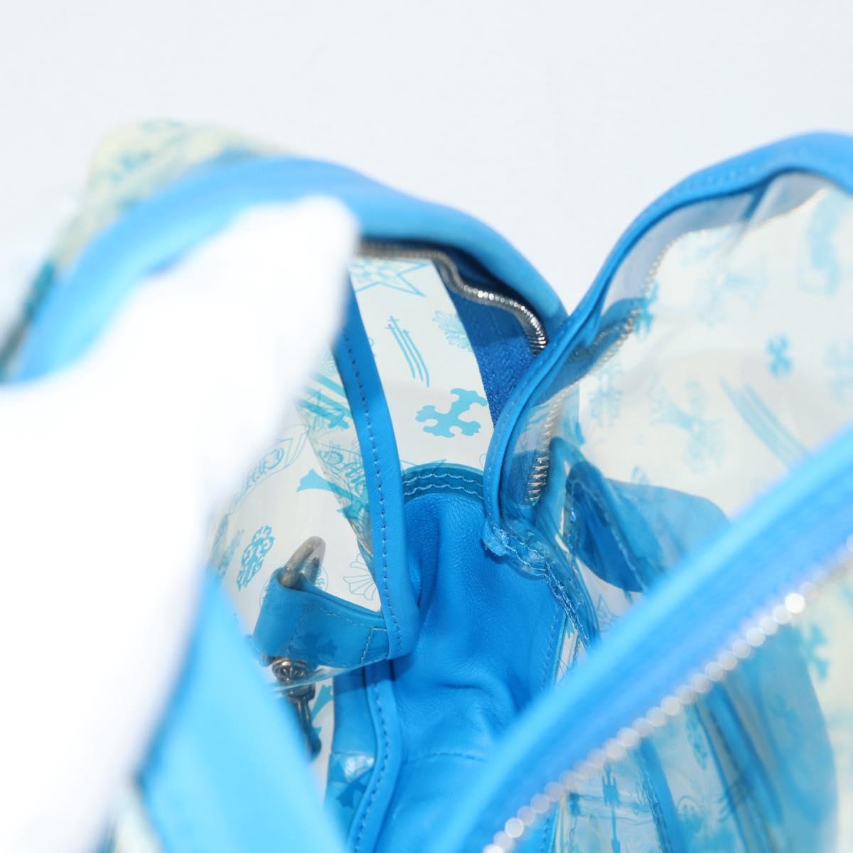 Chrome Hearts PVC BACK TO SCHOOL Backpack Vinyl Leather Blue Auth 134878SAM