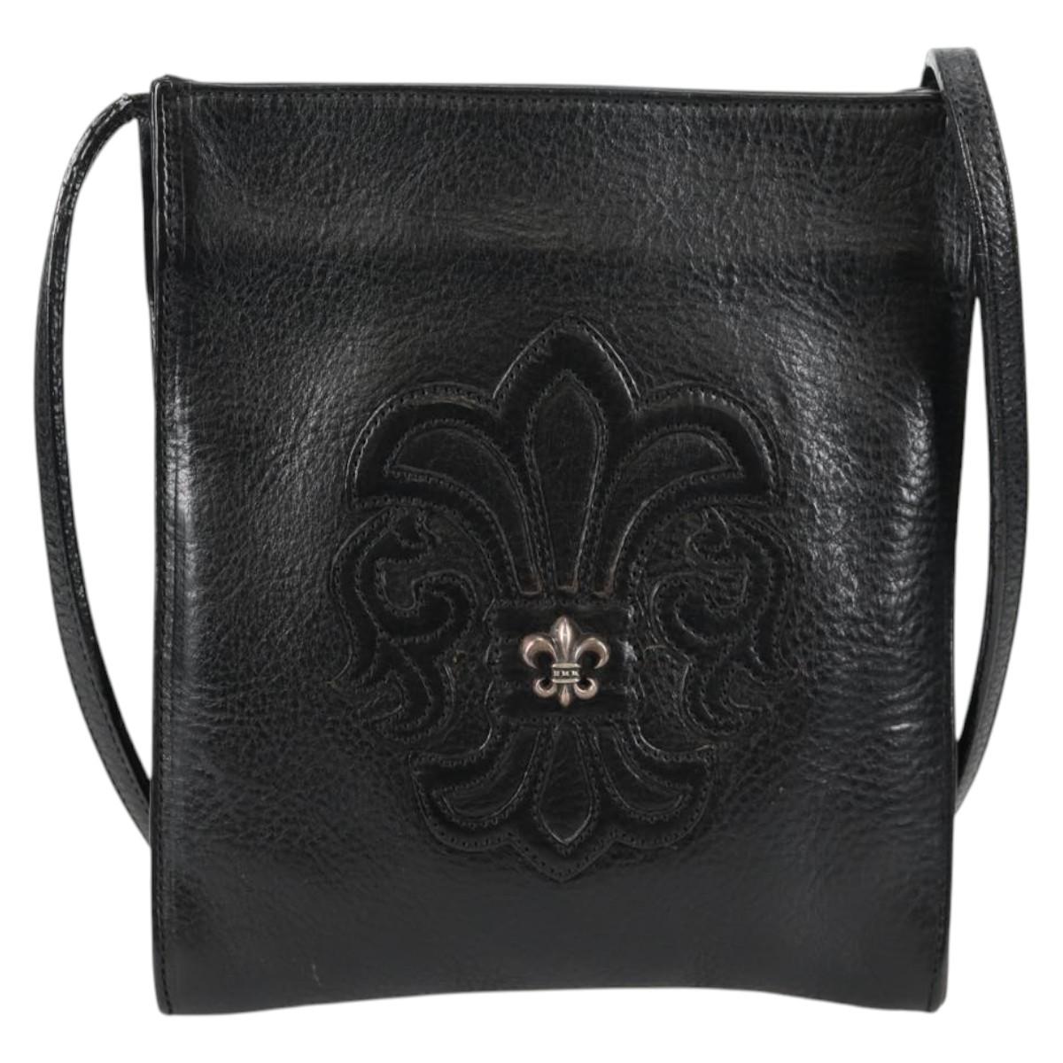 Chrome Hearts Cross Ball Button Gunslinger Bag Leather Black Auth 134879SM