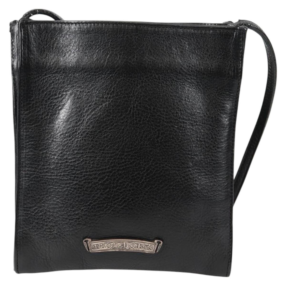 Chrome Hearts Cross Ball Button Gunslinger Bag Leather Black Auth 134879SM