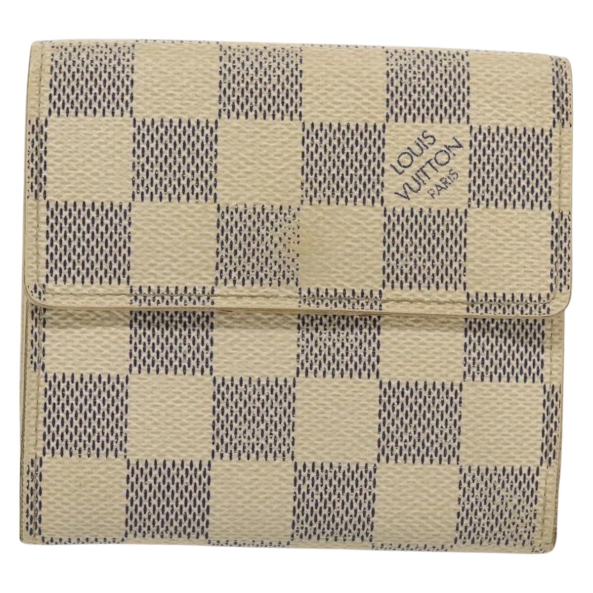LOUIS VUITTON Damier Azur Portefeuille Elise Trifold Wallet N61733 Auth 134886