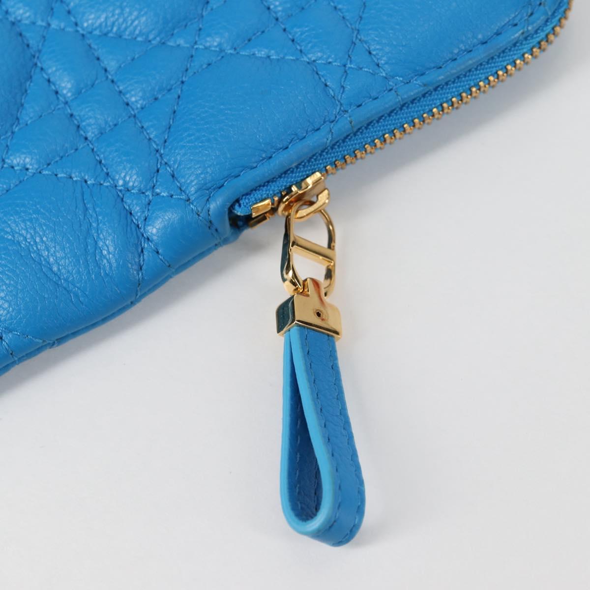 Christian Dior Canage Pouch Leather Blue Red black Auth 134892SAM