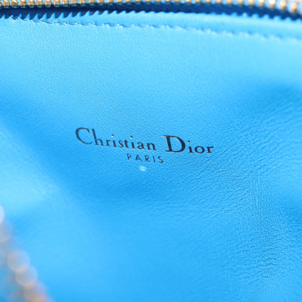 Christian Dior Canage Pouch Leather Blue Red black Auth 134892SAM