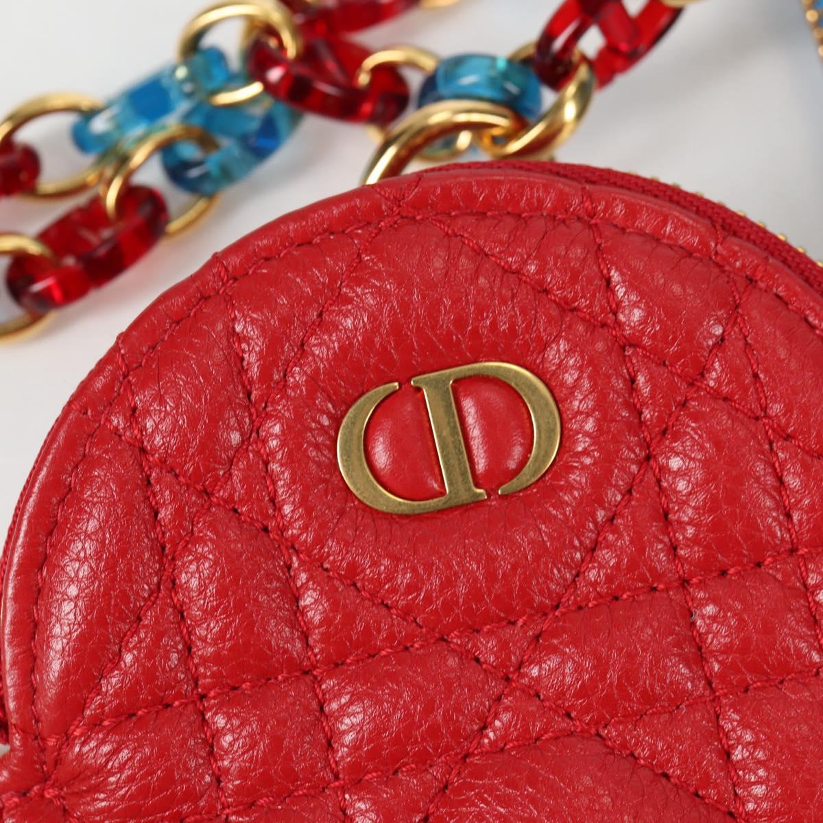 Christian Dior Canage Pouch Leather Blue Red black Auth 134892SAM