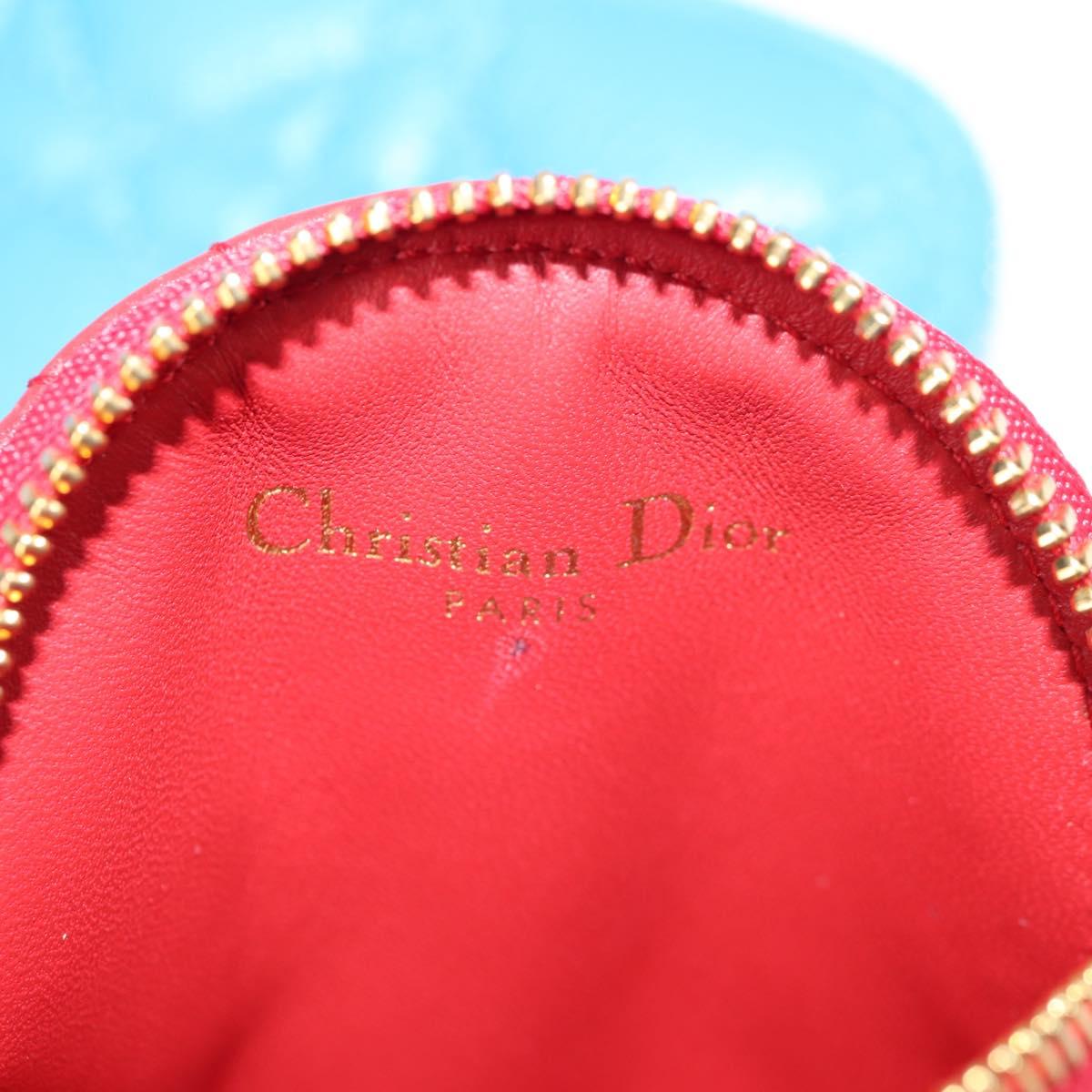 Christian Dior Canage Pouch Leather Blue Red black Auth 134892SAM