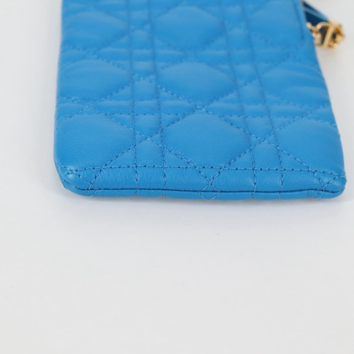 Christian Dior Canage Pouch Leather Blue Red black Auth 134892SAM