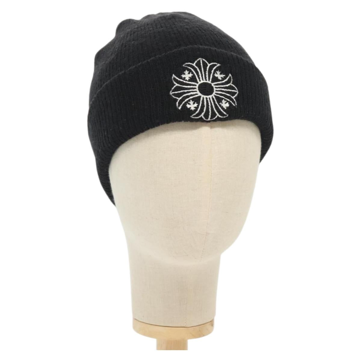 Chrome Hearts CH Plus Wool Watch Cap Knitted Fabrics Black Auth 134894M