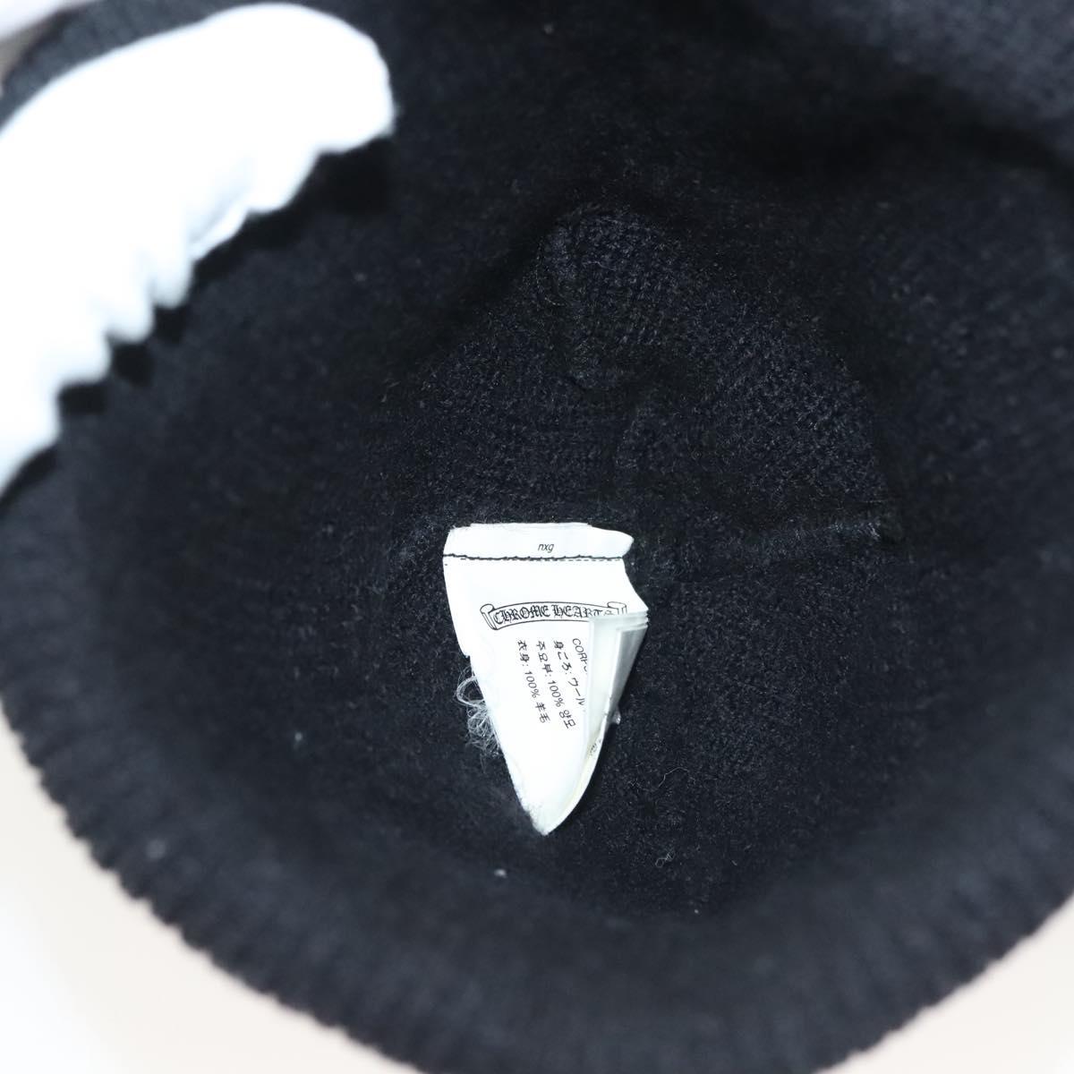 Chrome Hearts CH Plus Wool Watch Cap Knitted Fabrics Black Auth 134894M