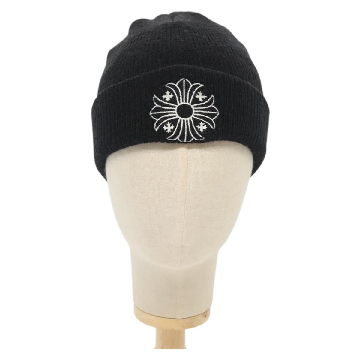 Chrome Hearts CH Plus Wool Watch Cap Knitted Fabrics Black Auth 134894M
