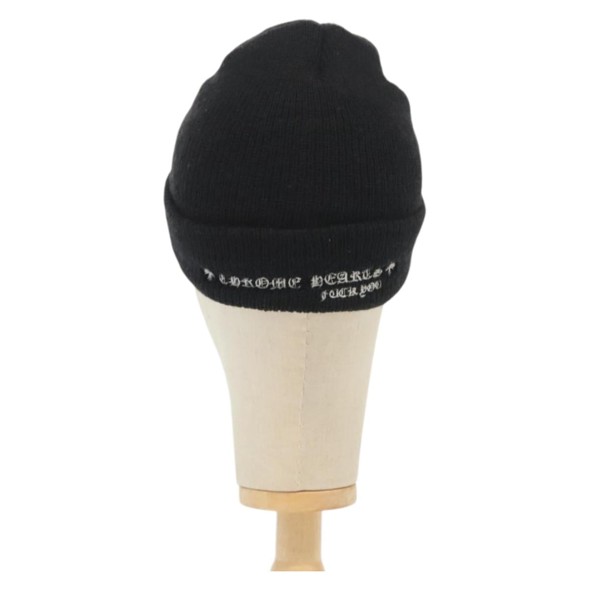 Chrome Hearts CH Plus Wool Watch Cap Knitted Fabrics Black Auth 134894M