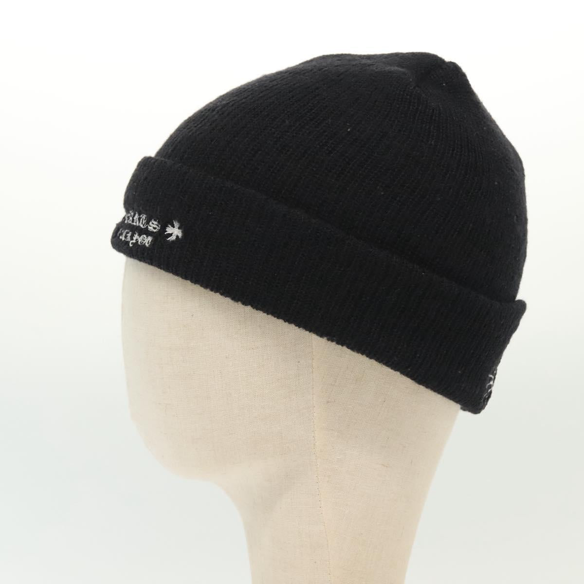 Chrome Hearts CH Plus Wool Watch Cap Knitted Fabrics Black Auth 134894M
