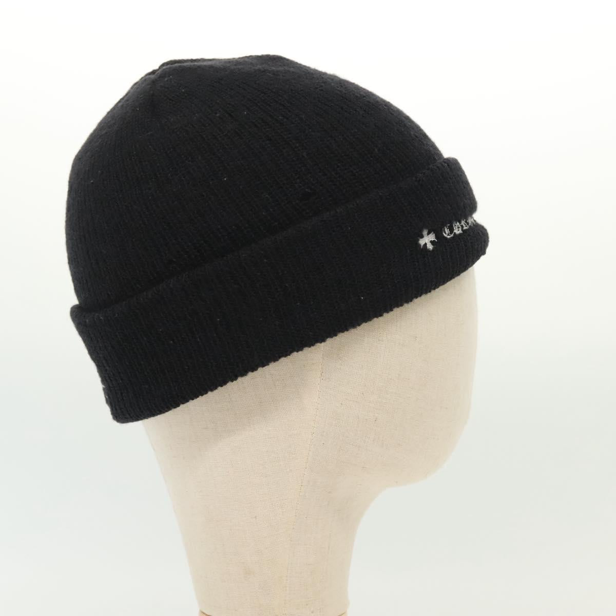 Chrome Hearts CH Plus Wool Watch Cap Knitted Fabrics Black Auth 134894M