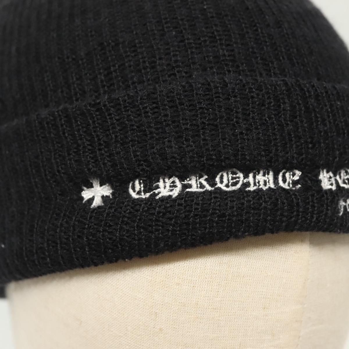 Chrome Hearts CH Plus Wool Watch Cap Knitted Fabrics Black Auth 134894M