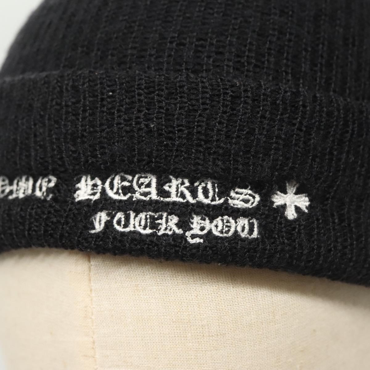 Chrome Hearts CH Plus Wool Watch Cap Knitted Fabrics Black Auth 134894M
