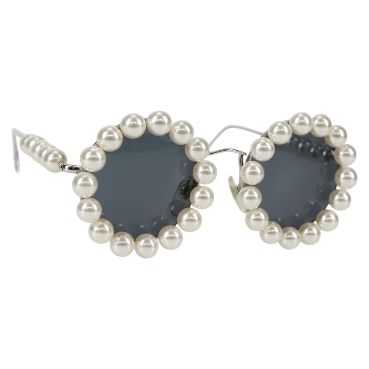 CHANEL Glasses metal Silver tone CC Auth 134897M
