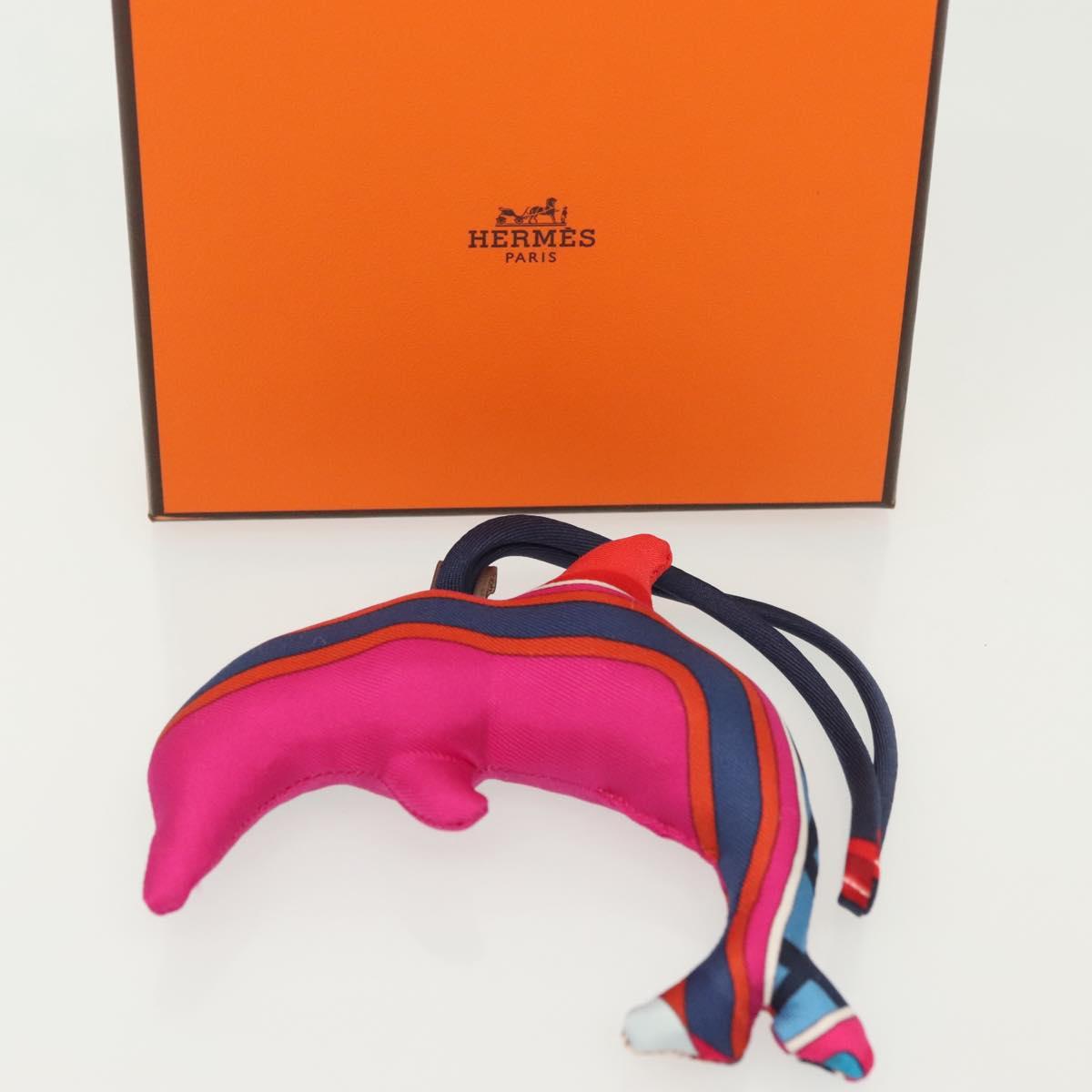 HERMES Bag Charm Silk Purple Auth 134898M
