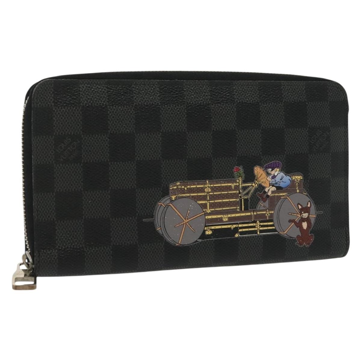 LOUIS VUITTON Damier Graphite Zippy Organizer Long Wallet N63002 Auth 134904