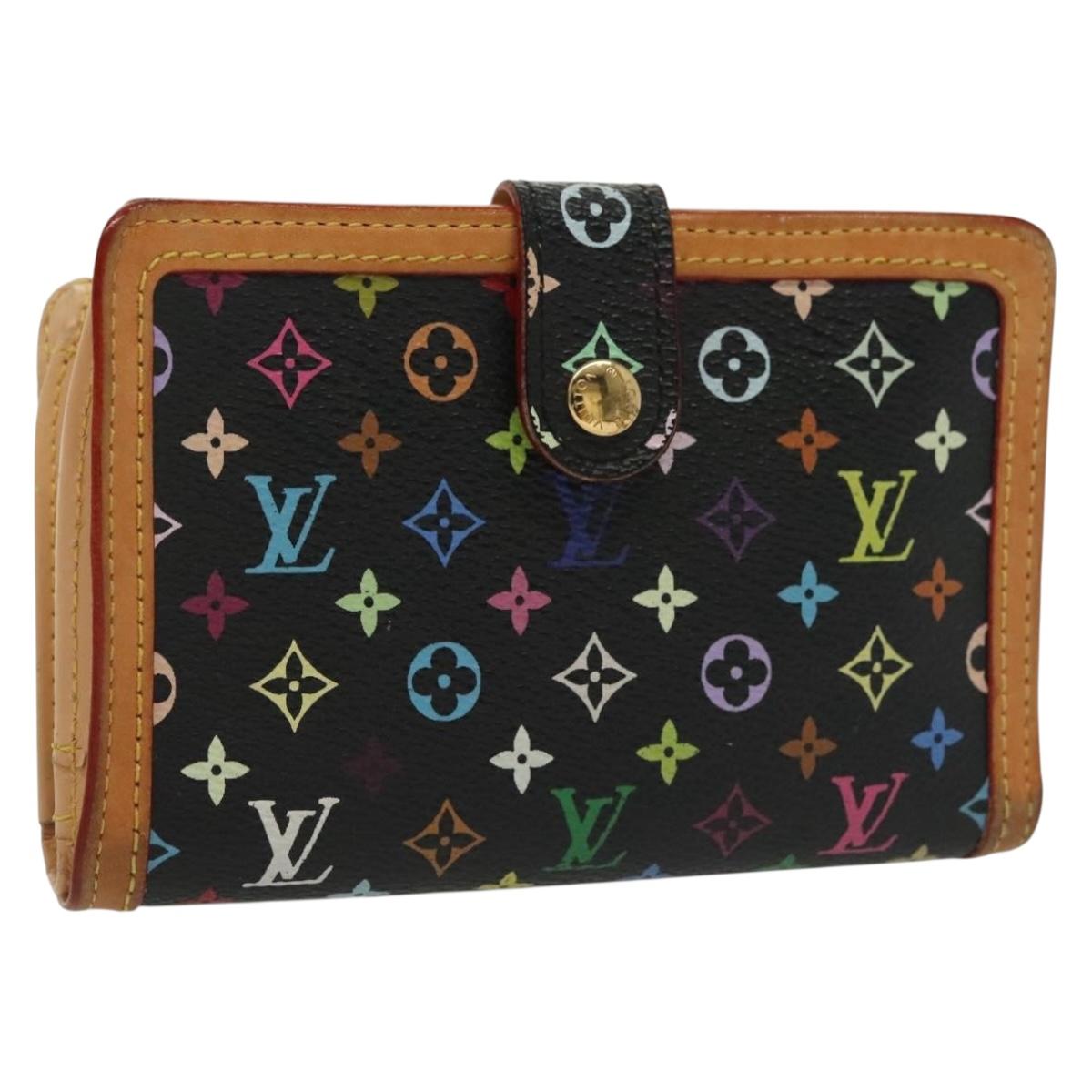 LOUIS VUITTON Multicolor Portefeuille Viennois Wallet Black M92988 Auth 134906