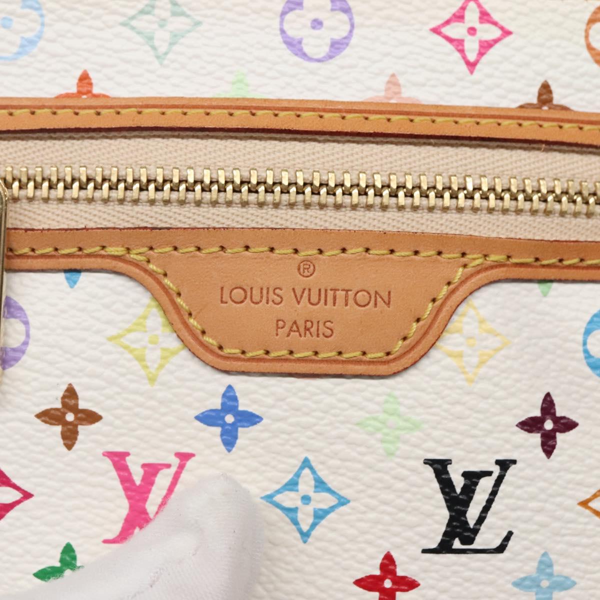 LOUIS VUITTON Monogram Multicolor Pochette MM Pouch White M60028 LV Auth 134908V