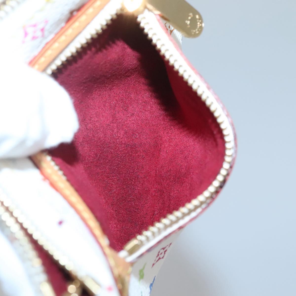 LOUIS VUITTON Monogram Multicolor Pochette MM Pouch White M60028 LV Auth 134908V