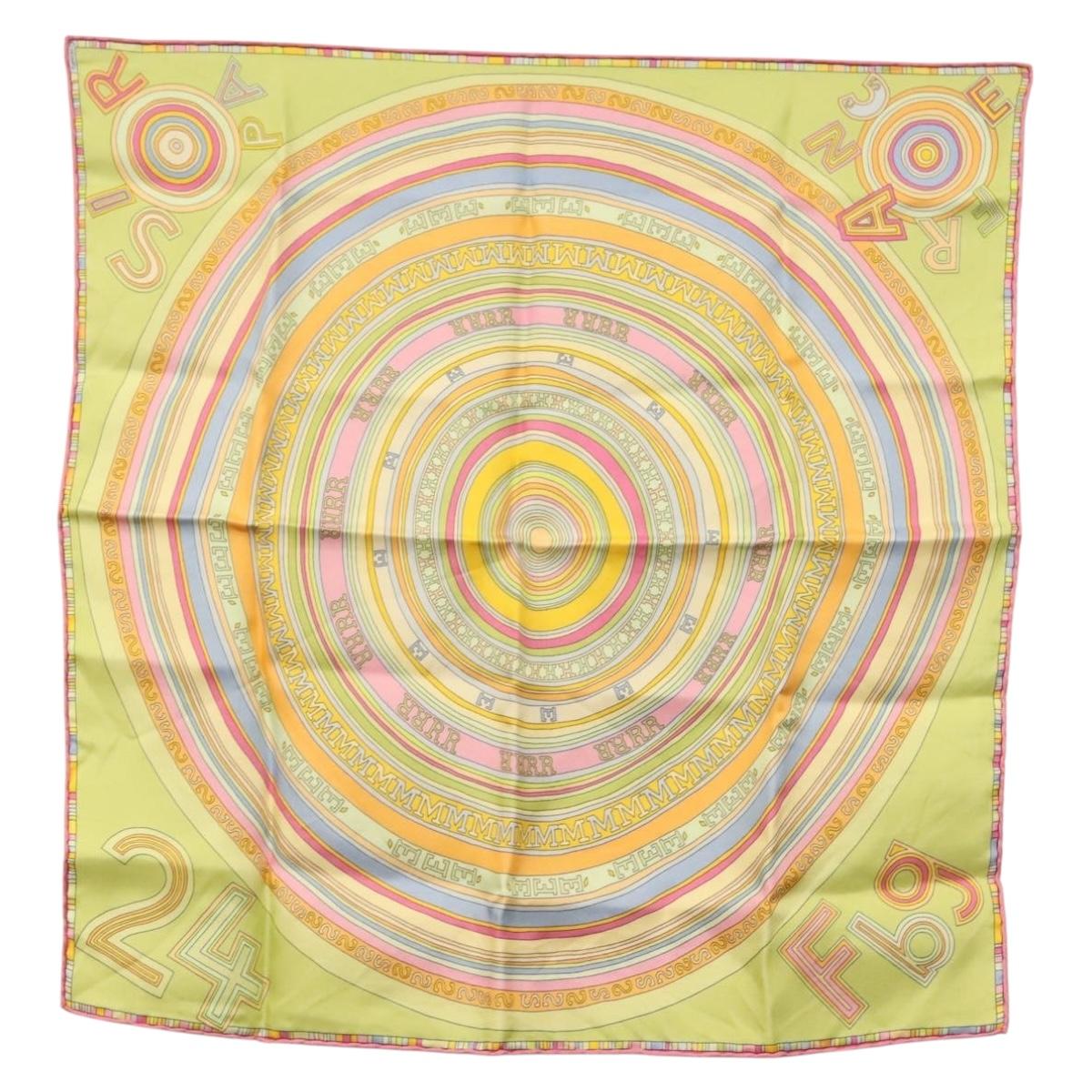 HERMES Carre 40 Scarf ""FRANCE PARIS 24 FBG"" Silk Green Auth 134912M