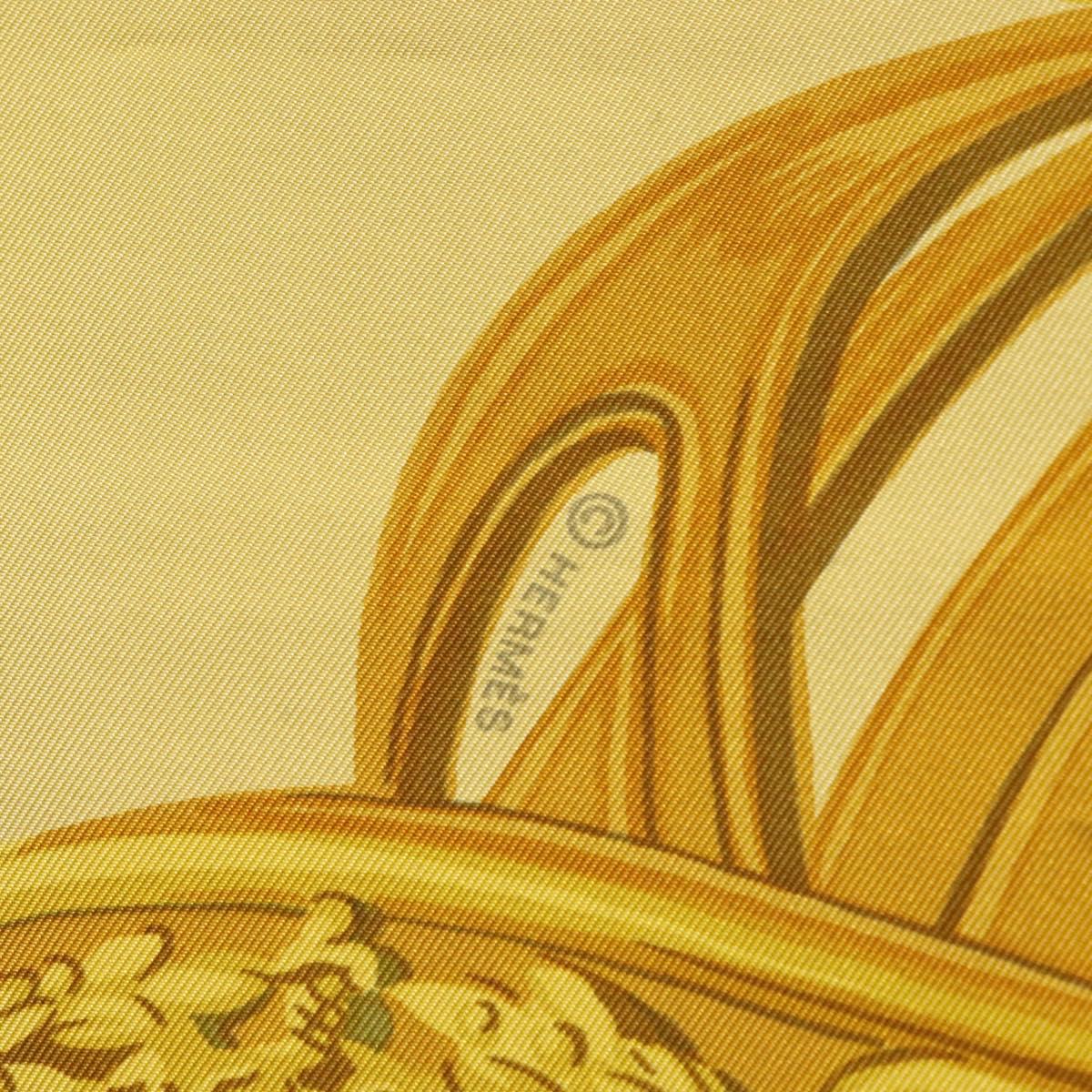 HERMES Carre 140 Scarf ""BRIDES de GALA"" Silk Gold Auth 134922M