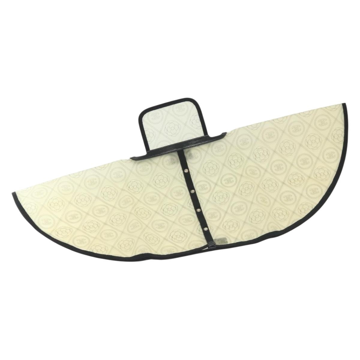 CHANEL Rain Cover Vinyl Ivory CC Auth 134924M