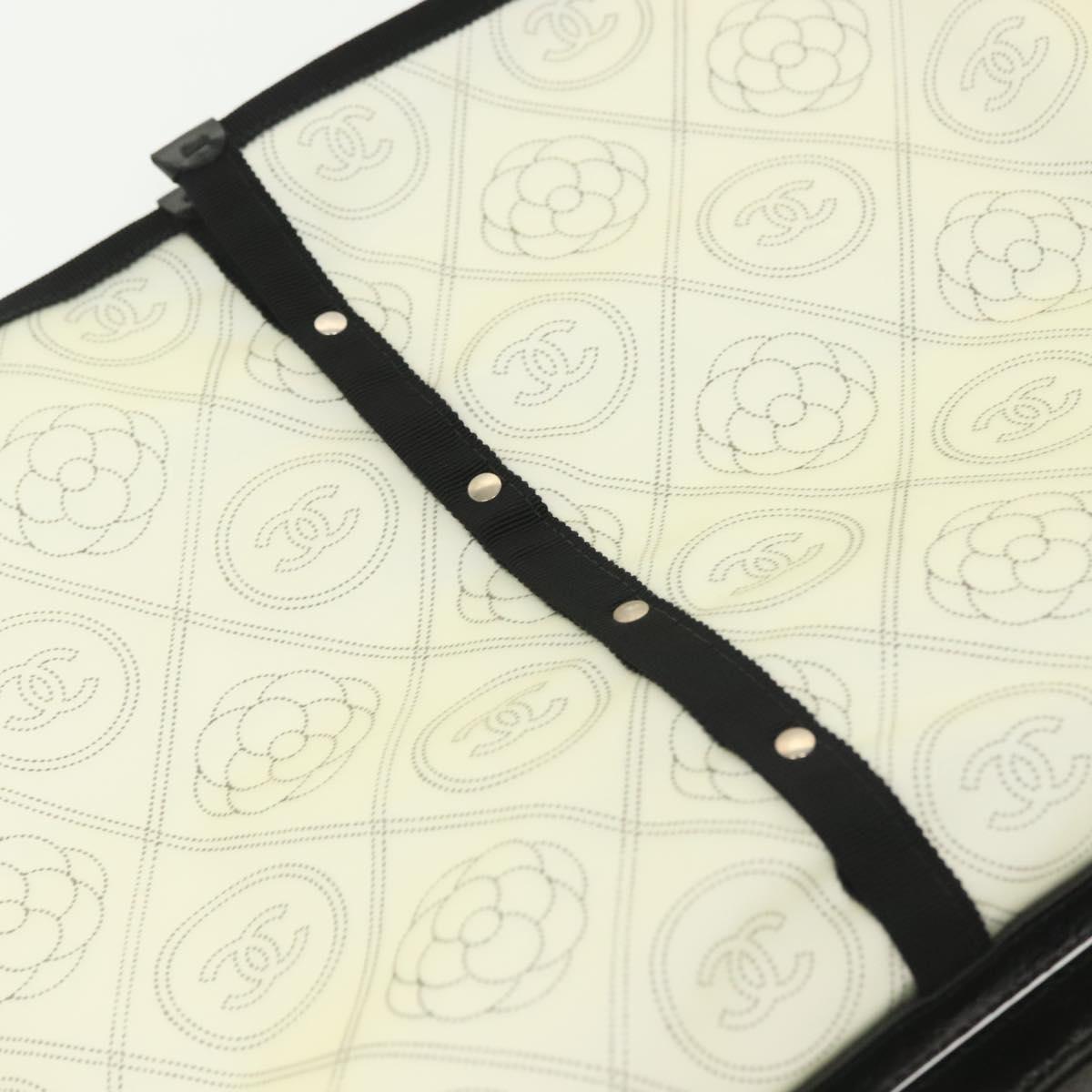 CHANEL Rain Cover Vinyl Ivory CC Auth 134924M