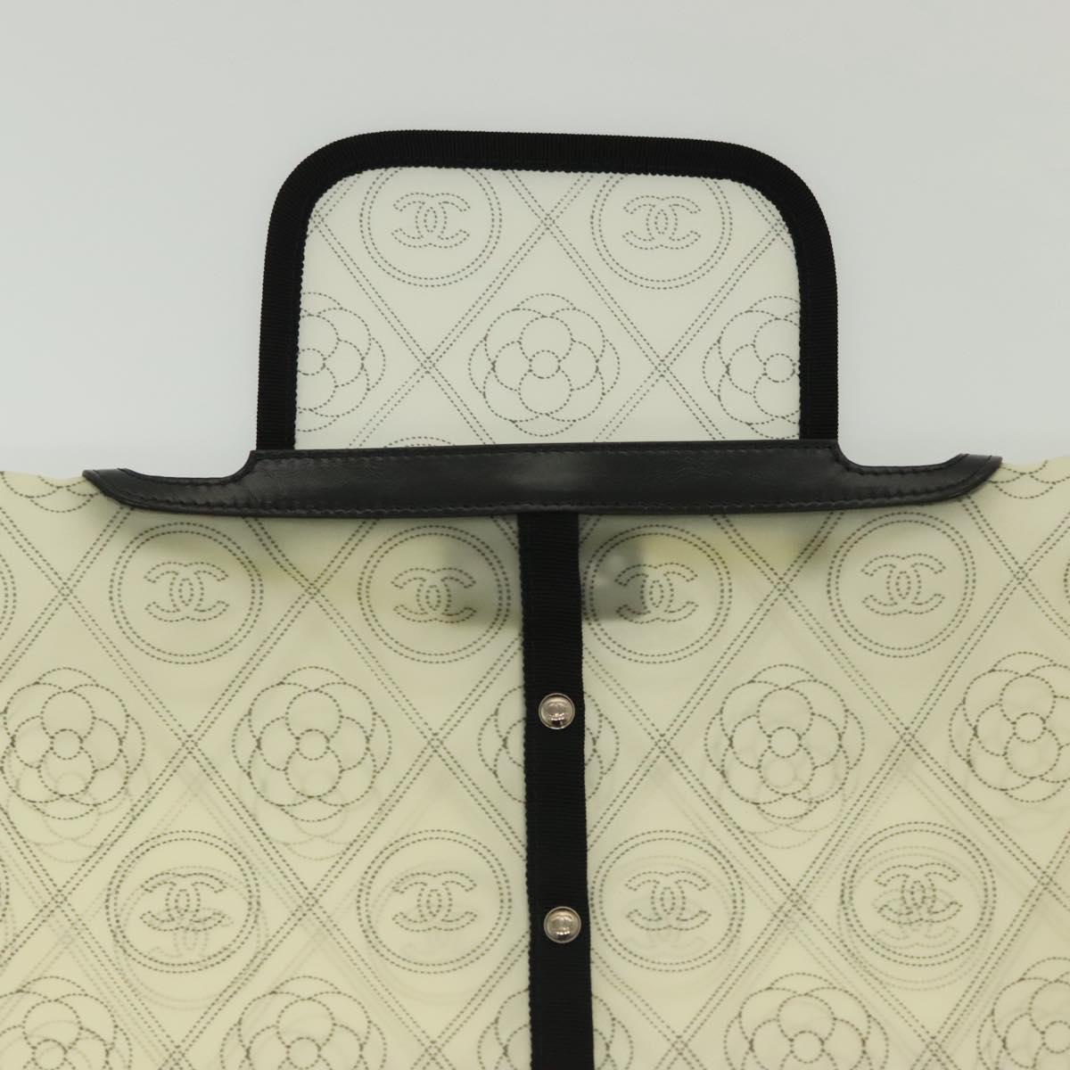 CHANEL Rain Cover Vinyl Ivory CC Auth 134924M