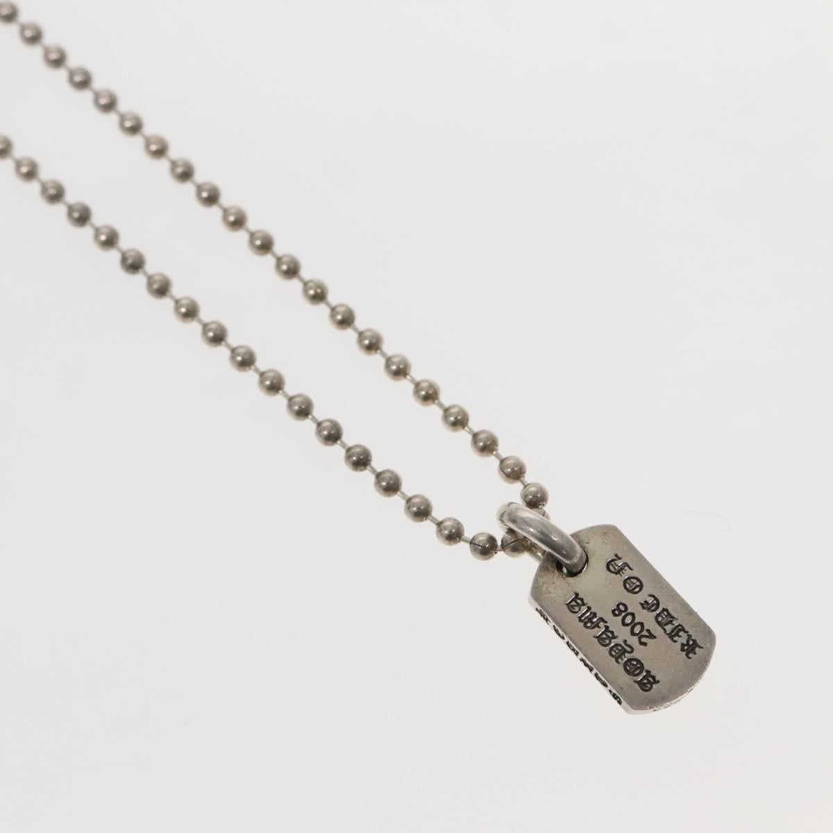 Chrome Hearts Pendant Tiny Dog Tag RS Cross Necklace Ag925 Silver Auth 134926M