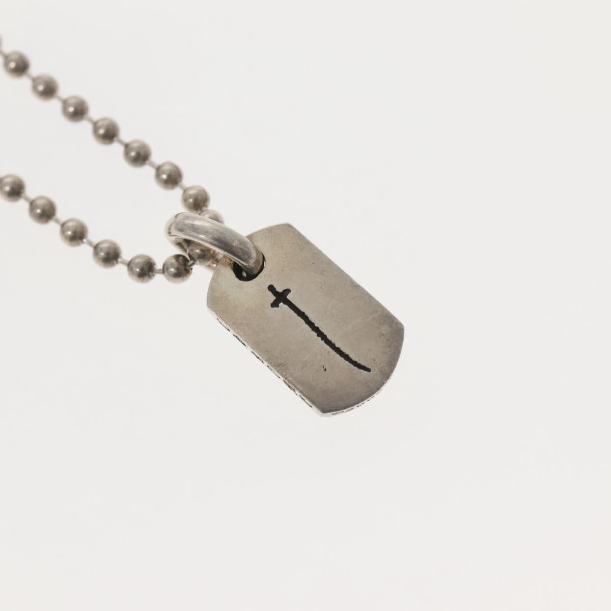 Chrome Hearts Pendant Tiny Dog Tag RS Cross Necklace Ag925 Silver Auth 134926M
