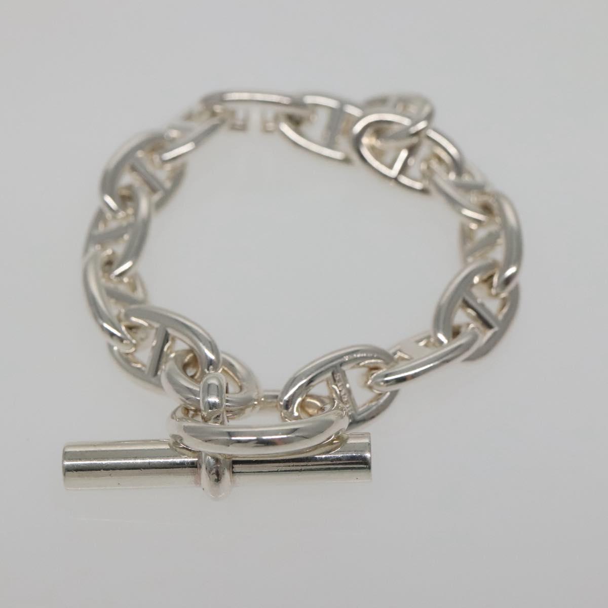 HERMES Chaine d'Ancre MM Bracelet Ag925 14 Links Silver Auth 134932SM