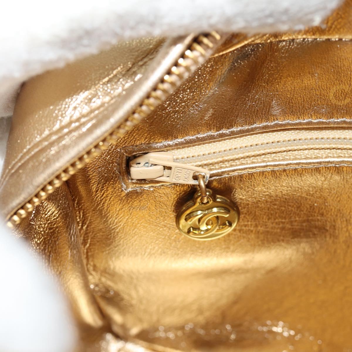 CHANEL Matelasse Chain Shoulder Bag Lamb Skin Red Gold CC Auth 134958SV