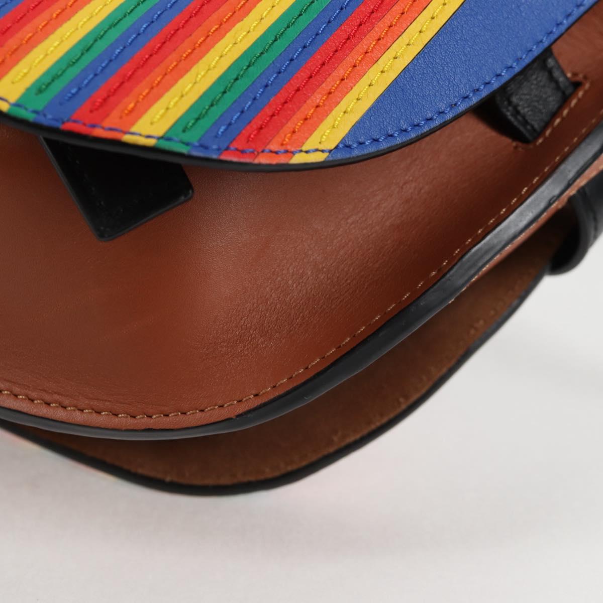 LOEWE Anagram Rainbow Gate Shoulder Bag Leather Brown Auth 134968SAM