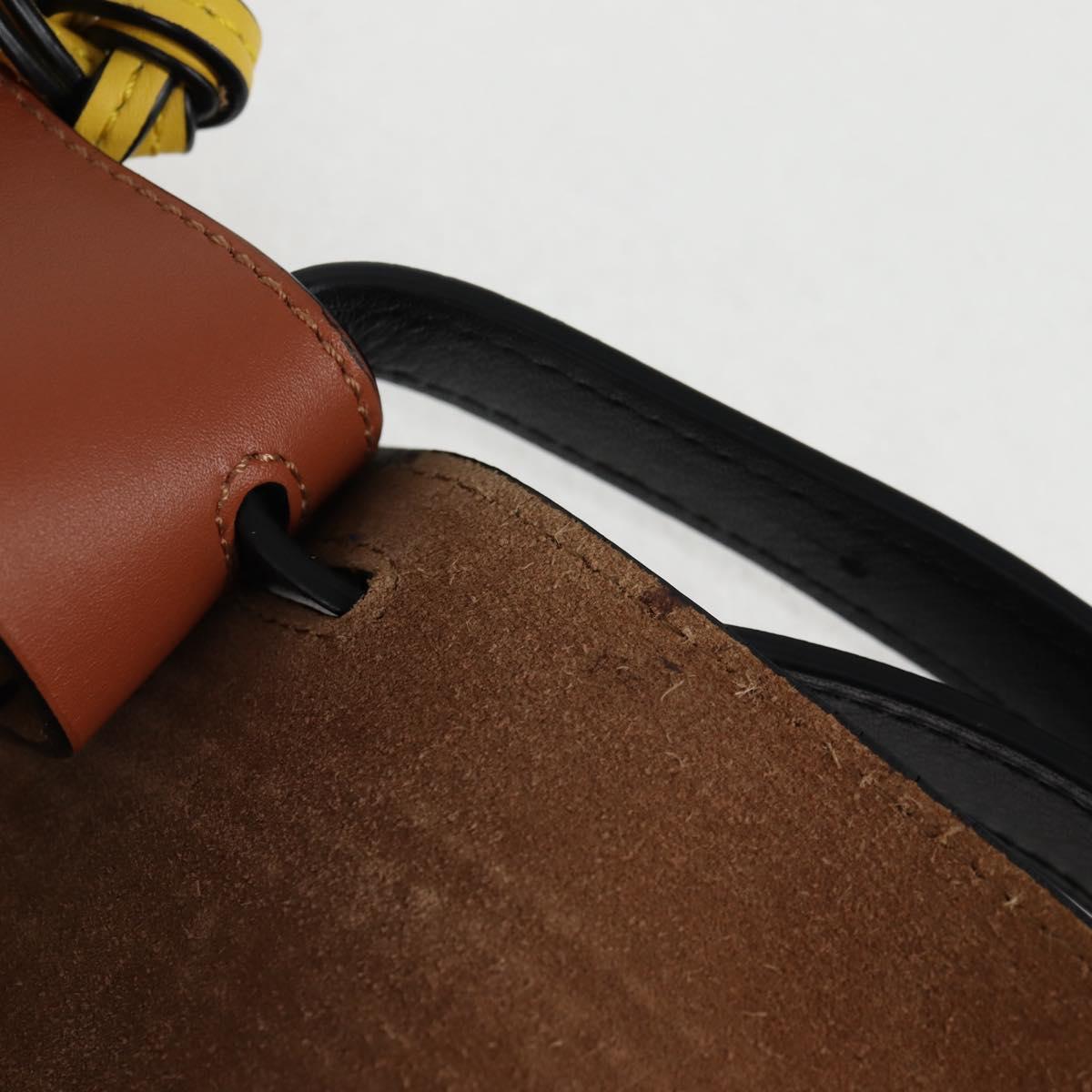 LOEWE Anagram Rainbow Gate Shoulder Bag Leather Brown Auth 134968SAM