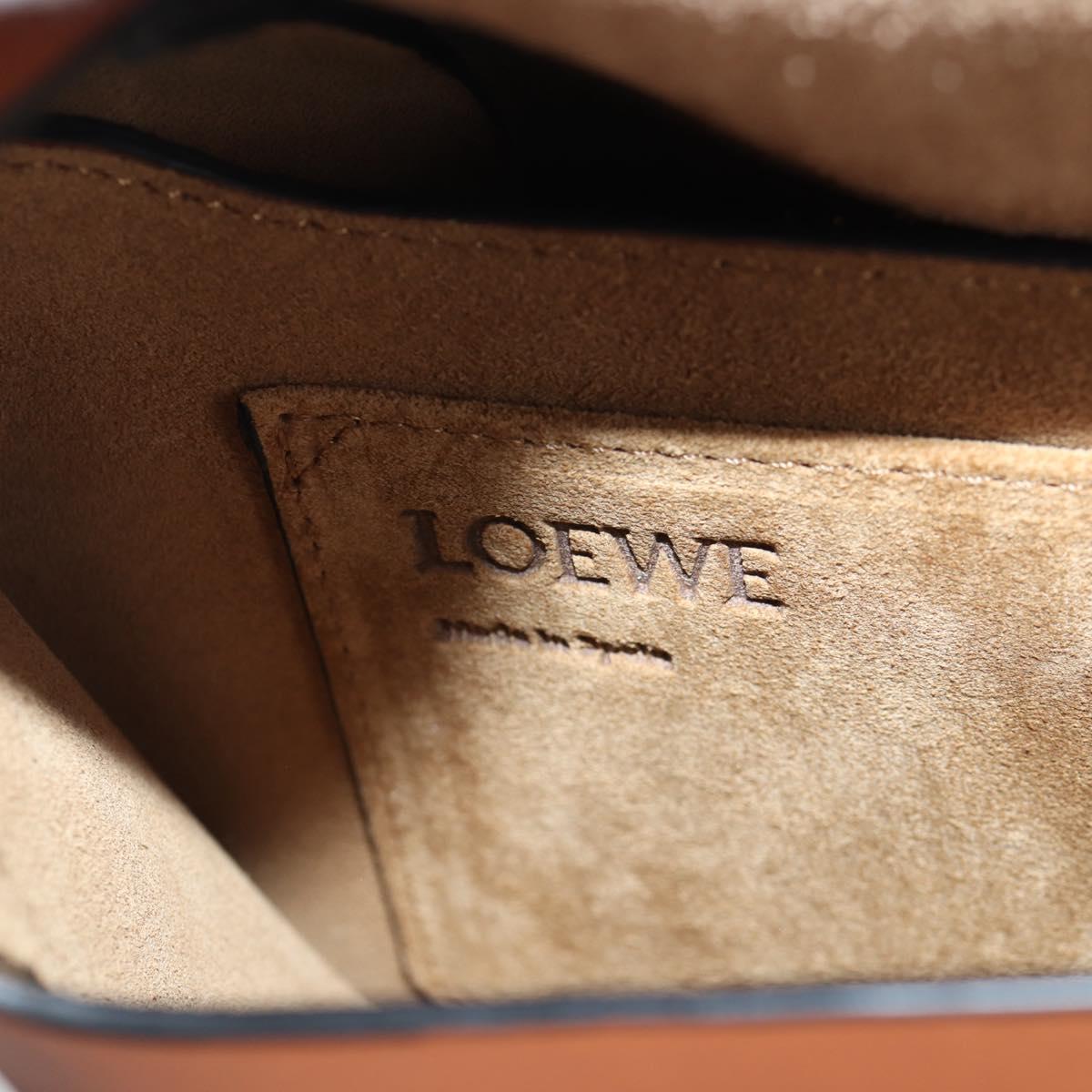 LOEWE Anagram Rainbow Gate Shoulder Bag Leather Brown Auth 134968SAM