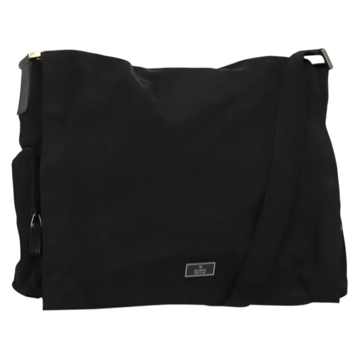 GUCCI Shoulder Bag Nylon Black 019 0340 Auth 134971