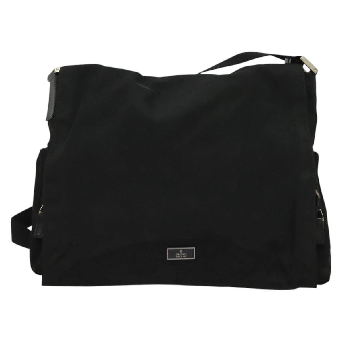 GUCCI Shoulder Bag Nylon Black 019 0340 Auth 134971