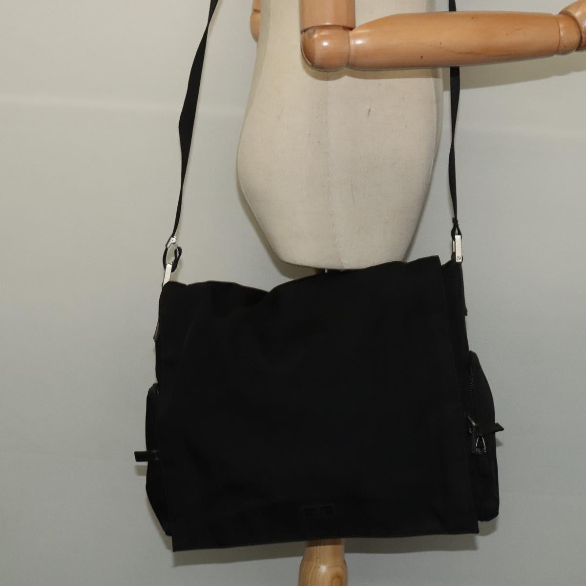 GUCCI Shoulder Bag Nylon Black 019 0340 Auth 134971