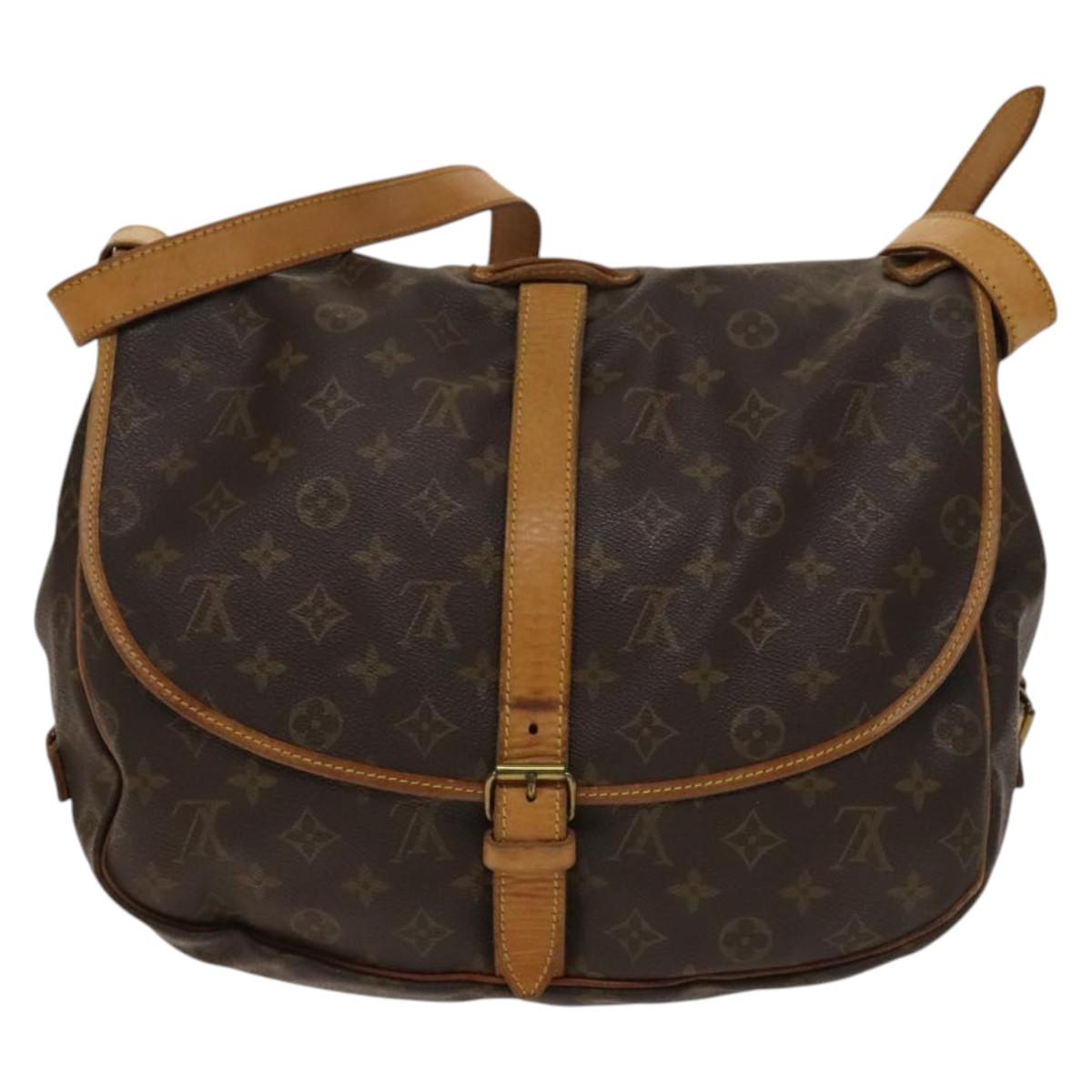 LOUIS VUITTON Monogram Saumur 35 Shoulder Bag M42254 LV Auth 134974