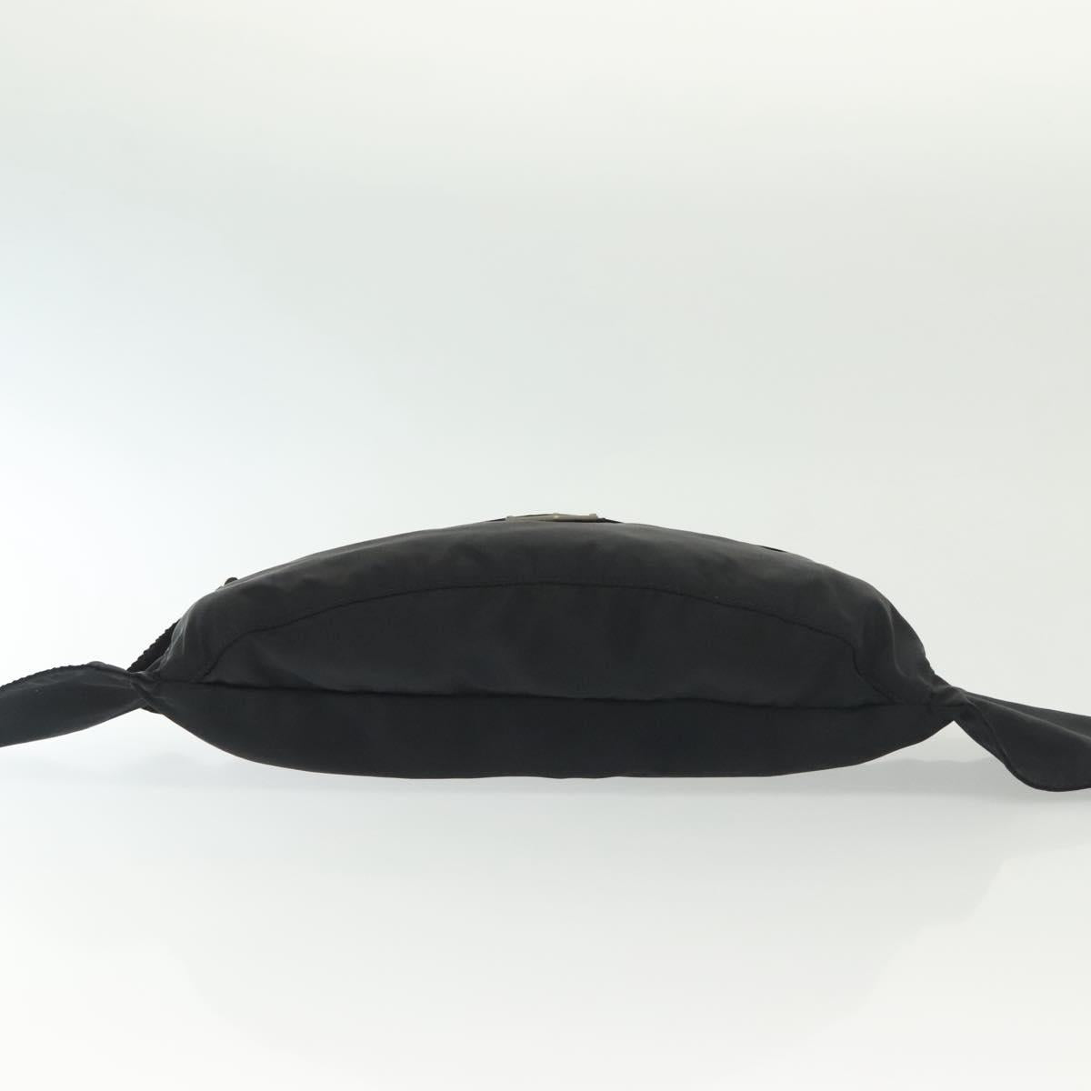 PRADA Waist bag Nylon Black Silver Auth 134983
