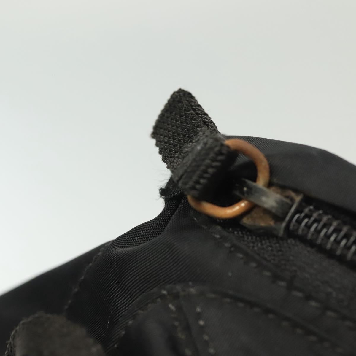 PRADA Waist bag Nylon Black Silver Auth 134983
