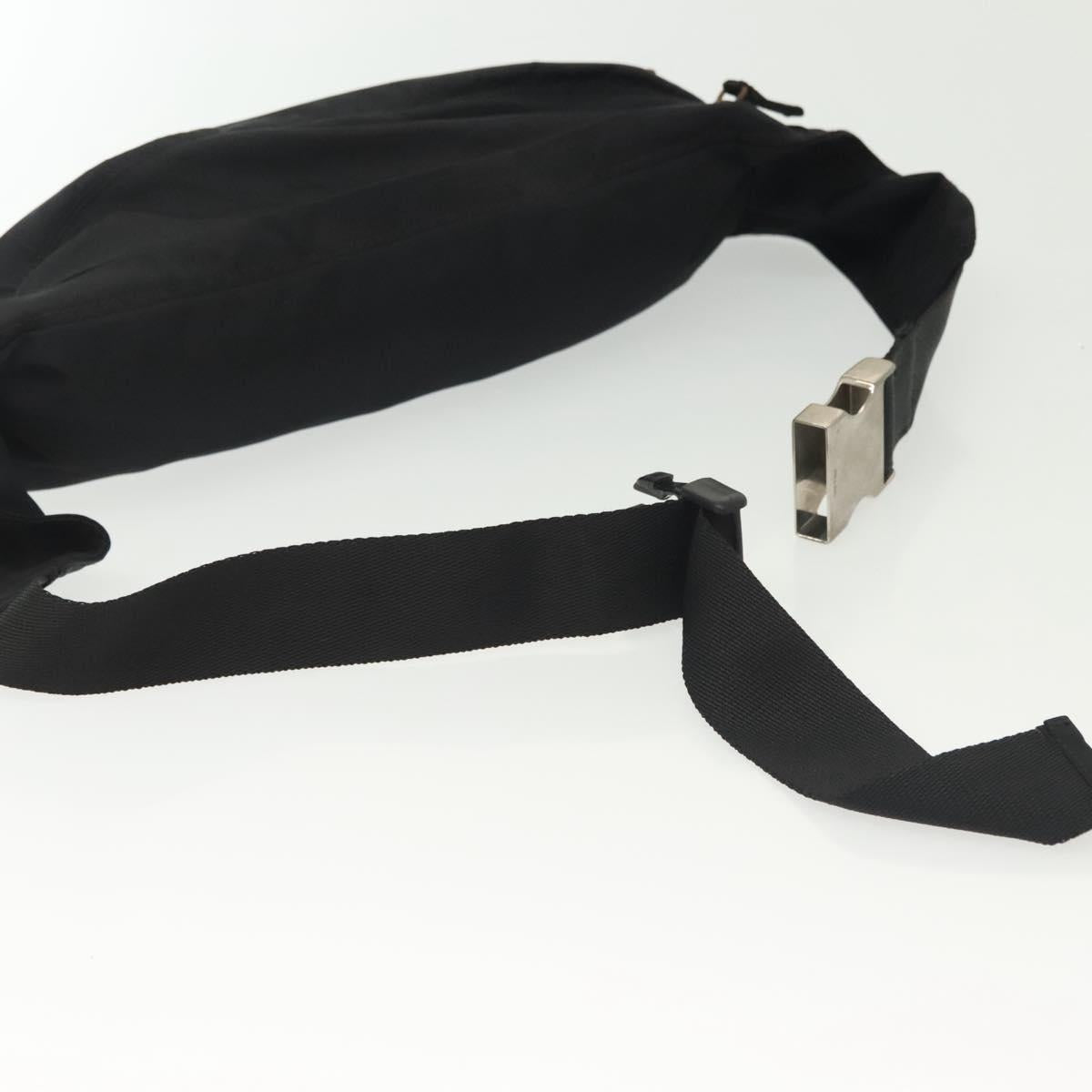 PRADA Waist bag Nylon Black Silver Auth 134983