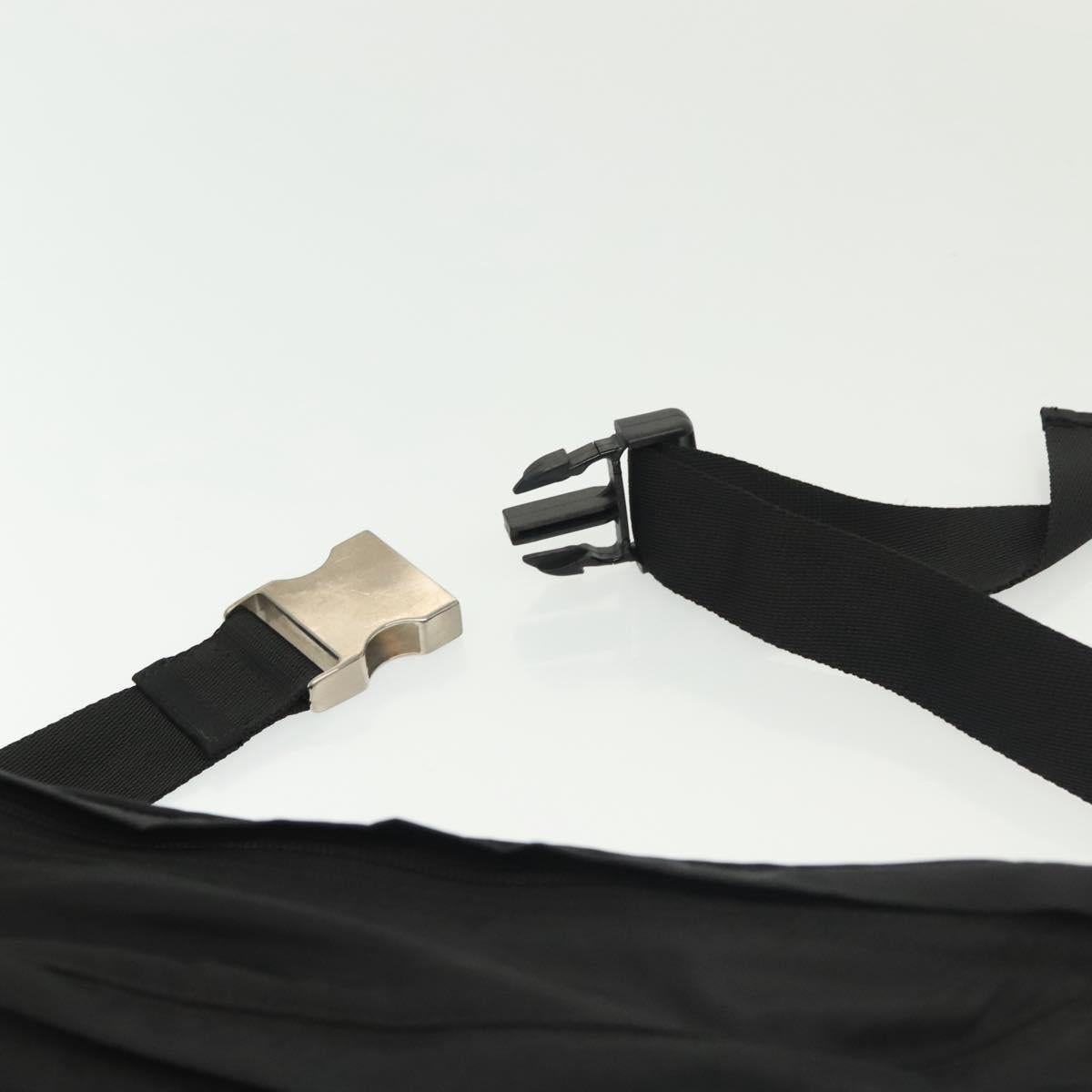 PRADA Waist bag Nylon Black Silver Auth 134983