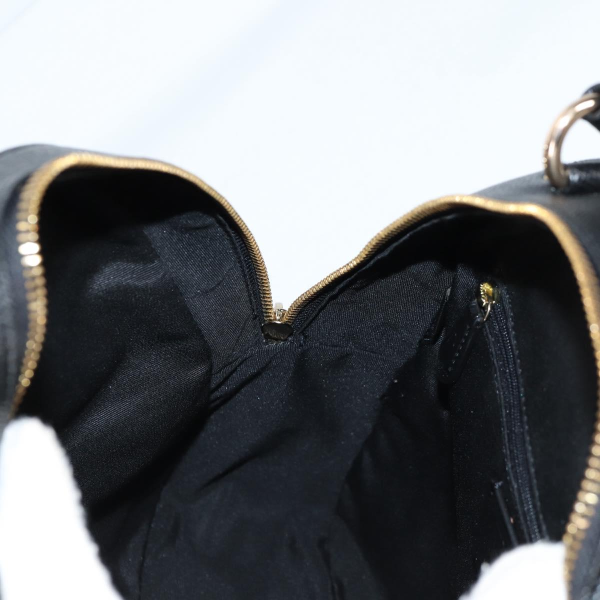 Coach Backpack Leather Gold Black Auth 134985