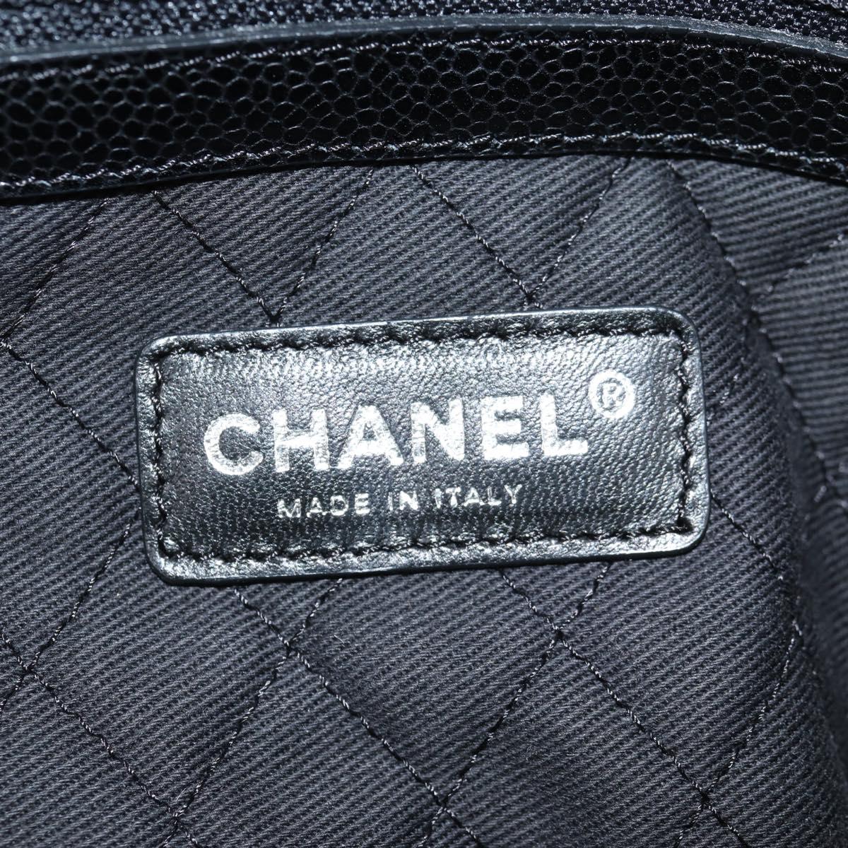 CHANEL Coco Travel Boston Bag PVC Black Silver CC Auth 134999V