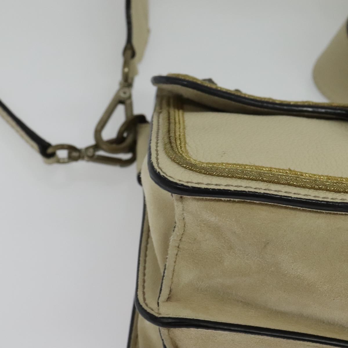 ETRO Rainbow Bag Shoulder Bag Leather Beige Auth 135001