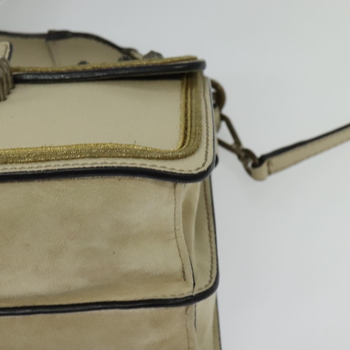 ETRO Rainbow Bag Shoulder Bag Leather Beige Auth 135001